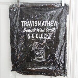 New TRAVIS MATHEW Black Drawstring Cinch Bag – Doesn’t Wait Until 5 O’Clock